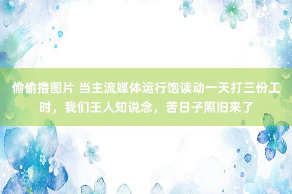 偷偷撸图片 当主流媒体运行饱读动一天打三份工时,我们王人知说念,苦日子照旧来了