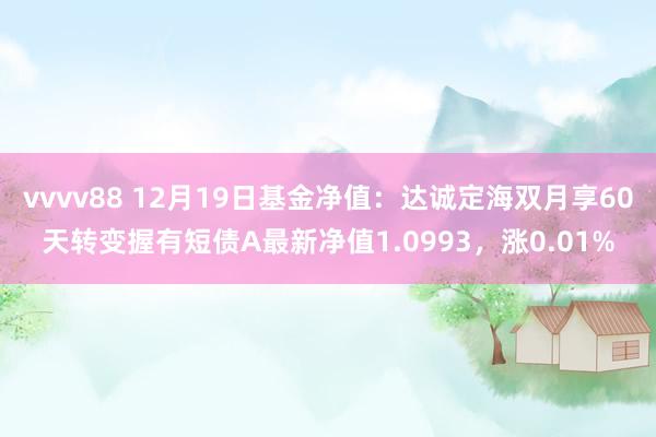 vvvv88 12月19日基金净值:达诚定海双月享60天转变握有短债A最新净值1.0993,涨0.01%