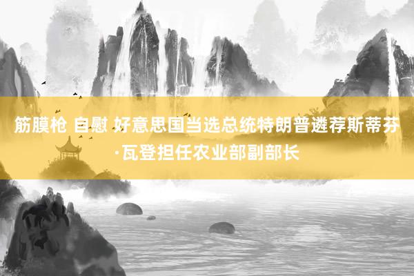 筋膜枪 自慰 好意思国当选总统特朗普遴荐斯蒂芬·瓦登担任农业部副部长
