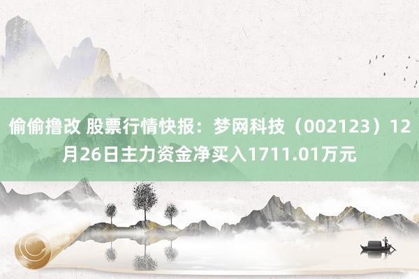 偷偷撸改 股票行情快报：梦网科技（002123）12月26日主力资金净买入1711.01万元