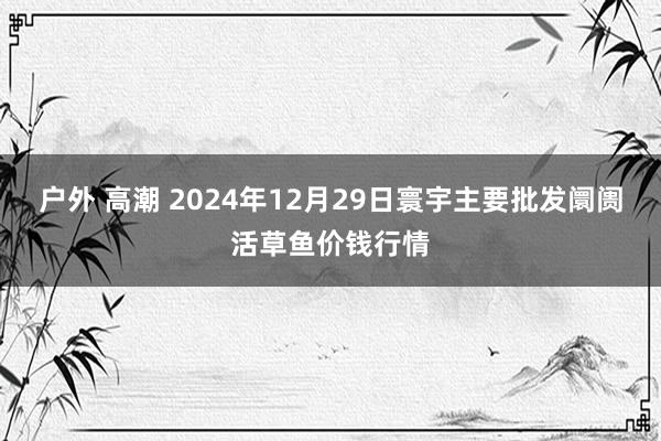 户外 高潮 2024年12月29日寰宇主要批发阛阓活草鱼价钱行情